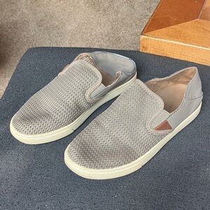 OluKai Pehuea Gray Slip-On Loafers
